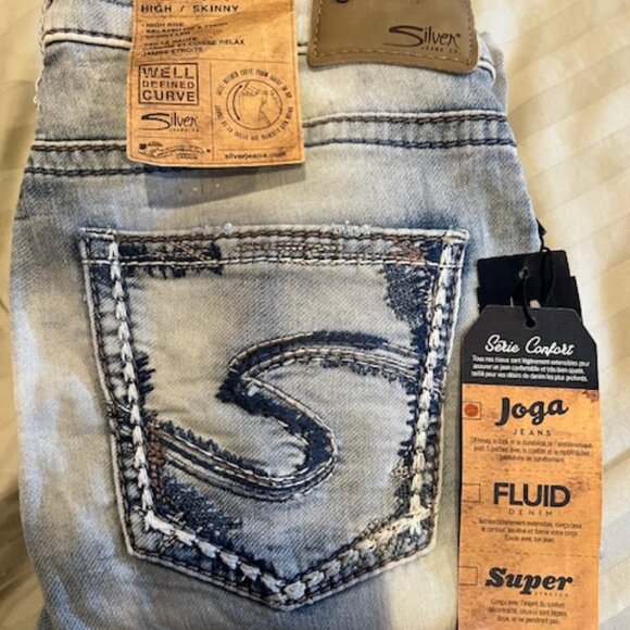 New Silver Brand Suki High Rise Skinny Fluid Denim Jeans 29 x 31 MSRP $94 - Picture 9 of 9